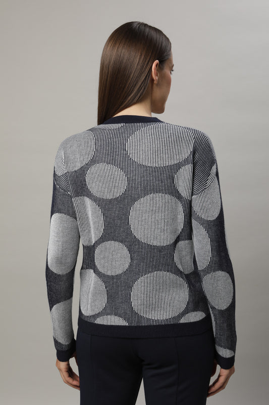 Pullover mit Rundhals und zweifarbigem Strukturmuster