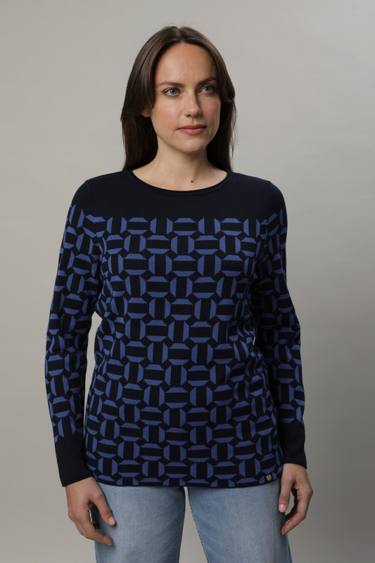 Pullover mit Rundhals und Jacquardmuster
