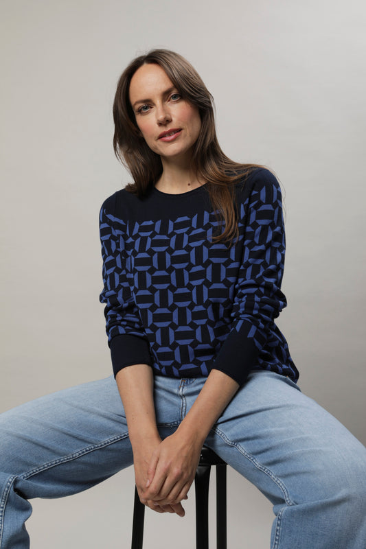 Pullover mit Rundhals und Jacquardmuster