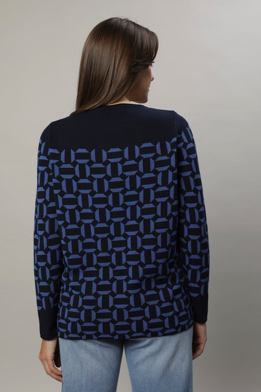 Pullover mit Rundhals und Jacquardmuster