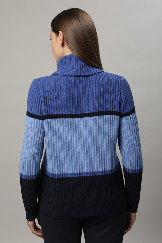 Pullover mit Rollkragen und Strukturmuster