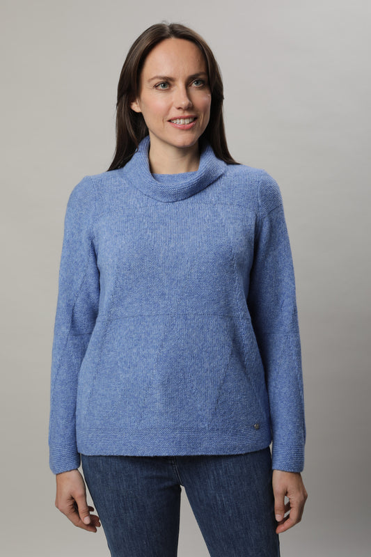 Pullover mit Rollkragen und Strukturmuster