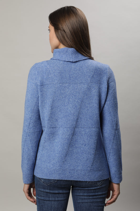 Pullover mit Rollkragen und Strukturmuster