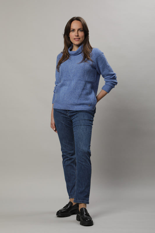 Pullover mit Rollkragen und Strukturmuster