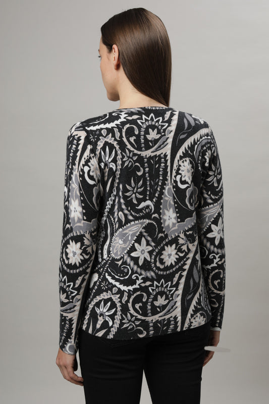 Pullover mit Rundhals und Alloverdruck