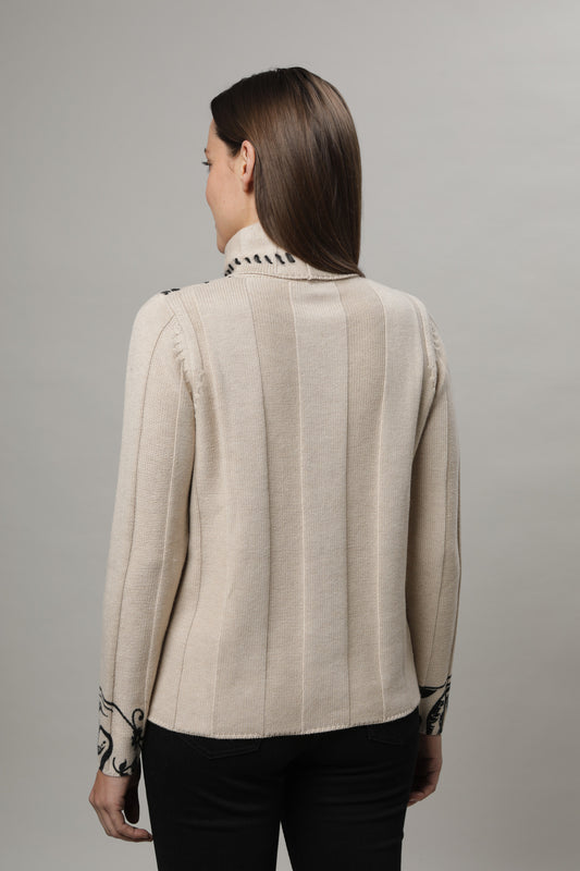 Pullover mit Rollkragen und Alloverdruck
