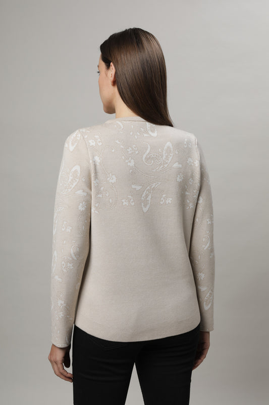 Jaquard-Pullover mit Rundhals