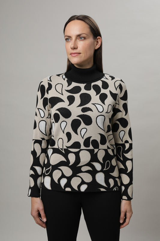 Pullover mit Rollkragen und Jacquardmuster