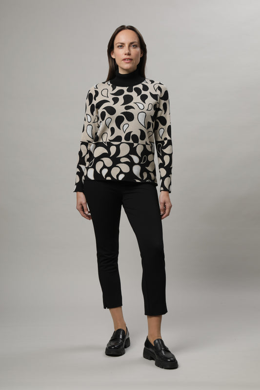 Pullover mit Rollkragen und Jacquardmuster