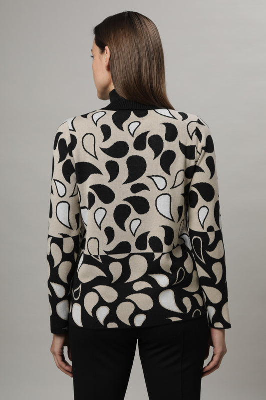Pullover mit Rollkragen und Jacquardmuster