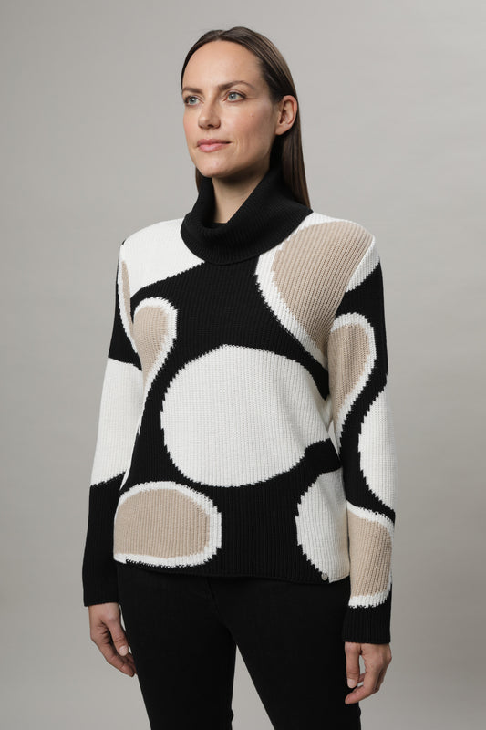 Pullover mit Rollkragen und Intarsienmuster