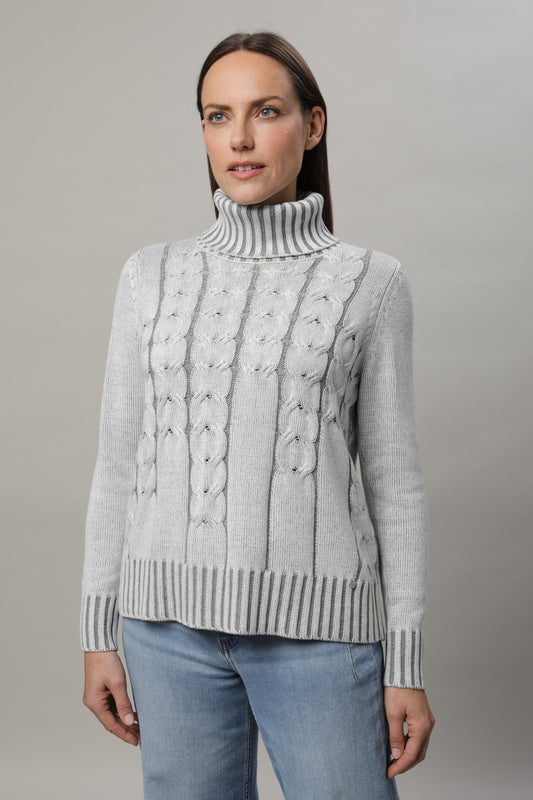 Pullover mit Rollkragen und Strukturmuster
