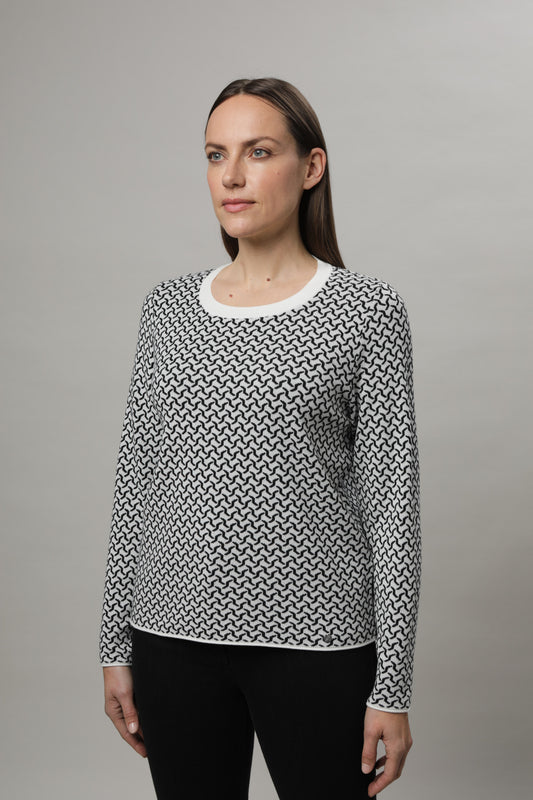 Pullover mit Rundhals und Jacquardmuster