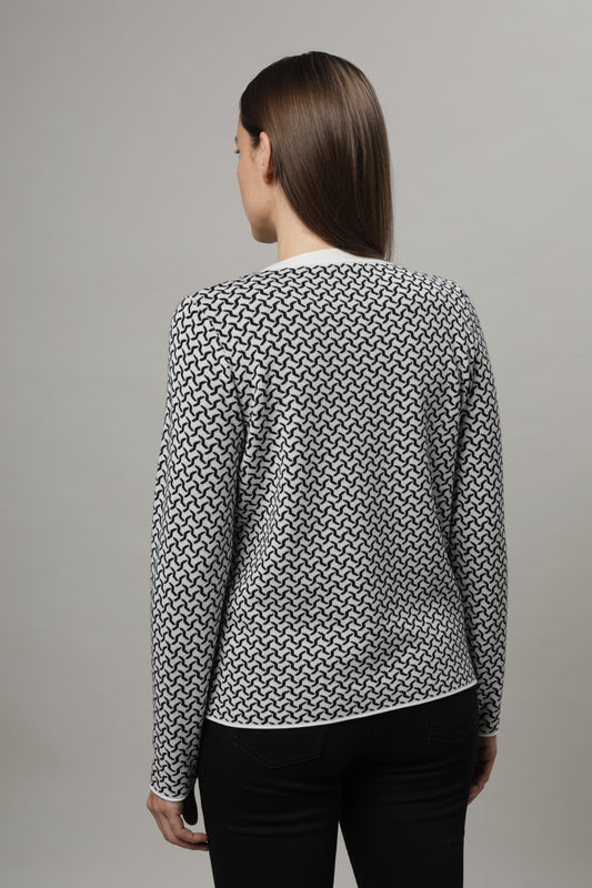 Pullover mit Rundhals und Jacquardmuster