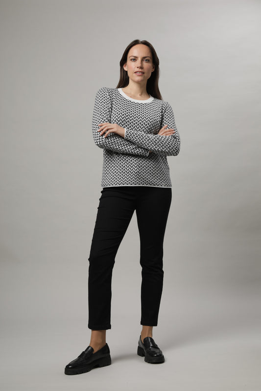 Pullover mit Rundhals und Jacquardmuster