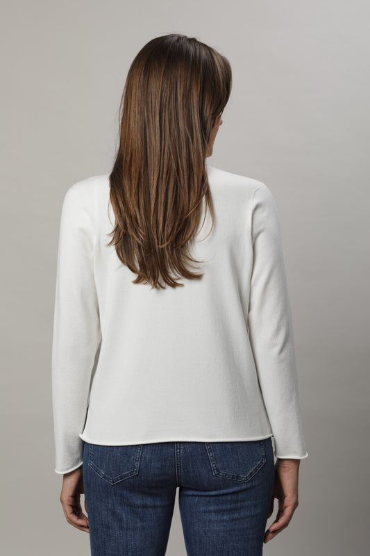Pullover mit V-Ausschnitt und Strassmotiv