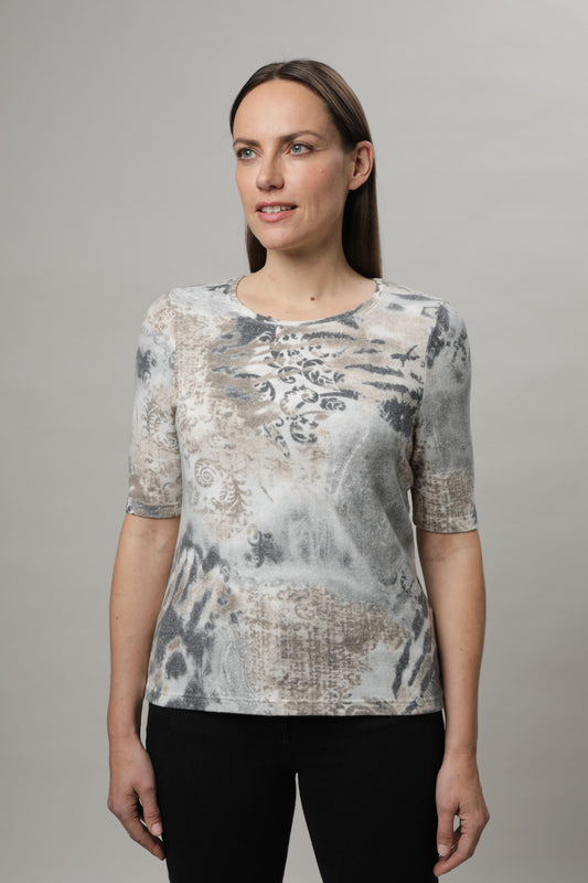 Pullover mit Rundhals und Alloverdruck