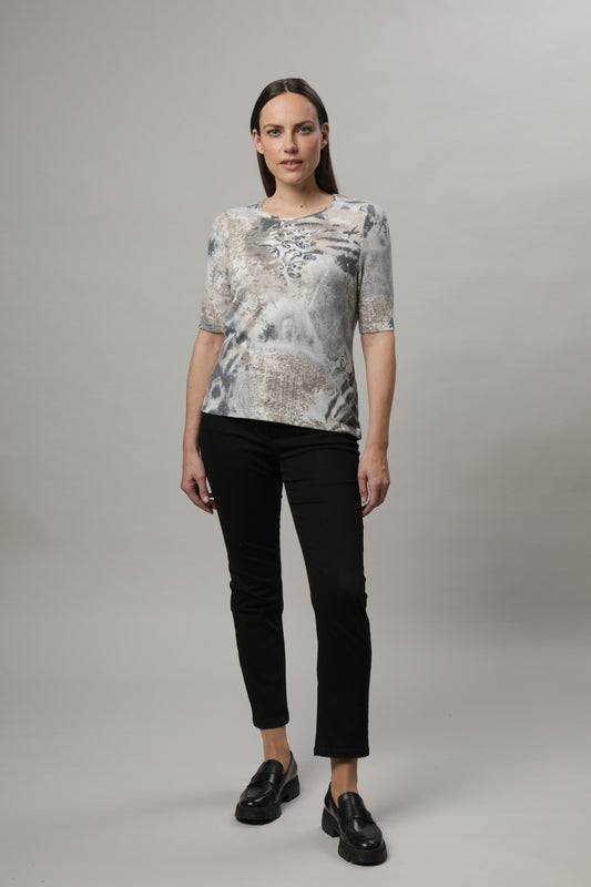 Pullover mit Rundhals und Alloverdruck