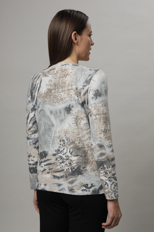 Pullover mit Rundhals und Alloverdruck