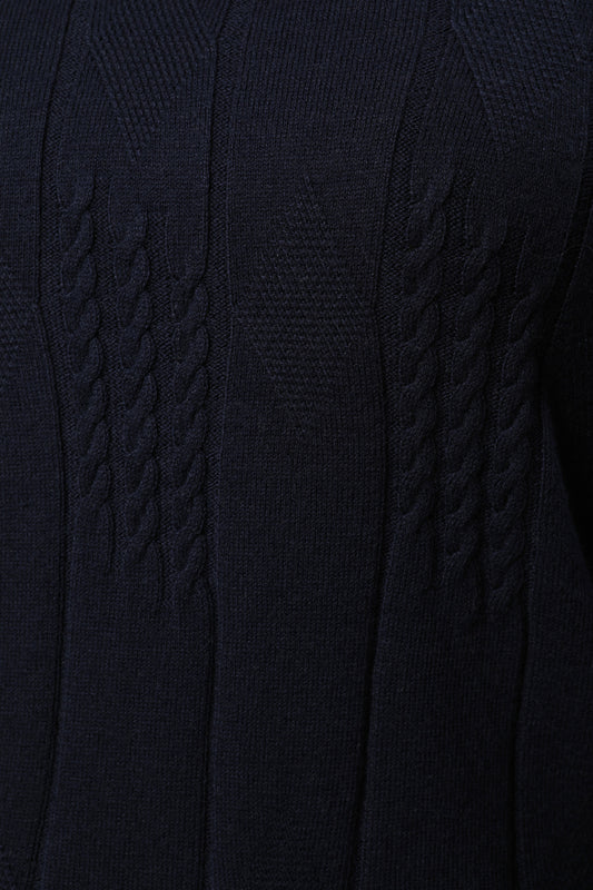 Pullover mit Rollkragen und Strukturmuster