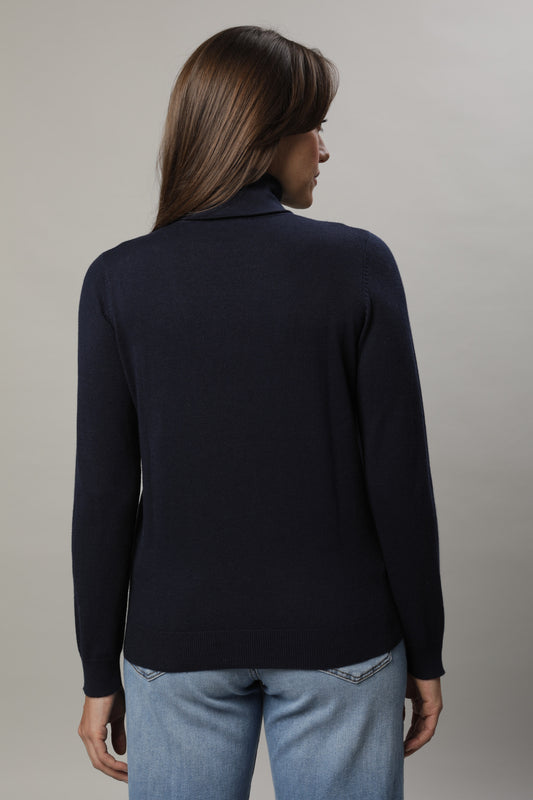 Pullover mit Rollkragen und Strukturmuster