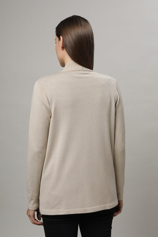 Strickjacke mit Schalkragen und aufgesetzten Taschen