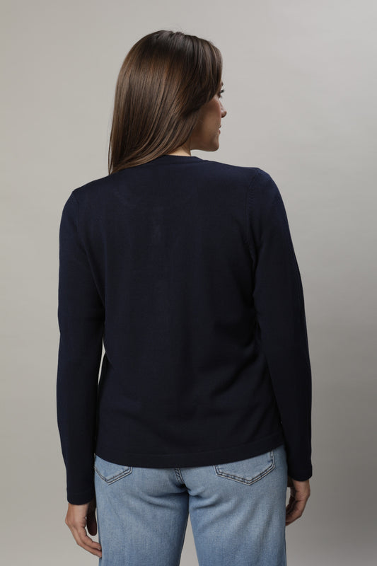 Strickjacke mit Rundhals und Knöpfen