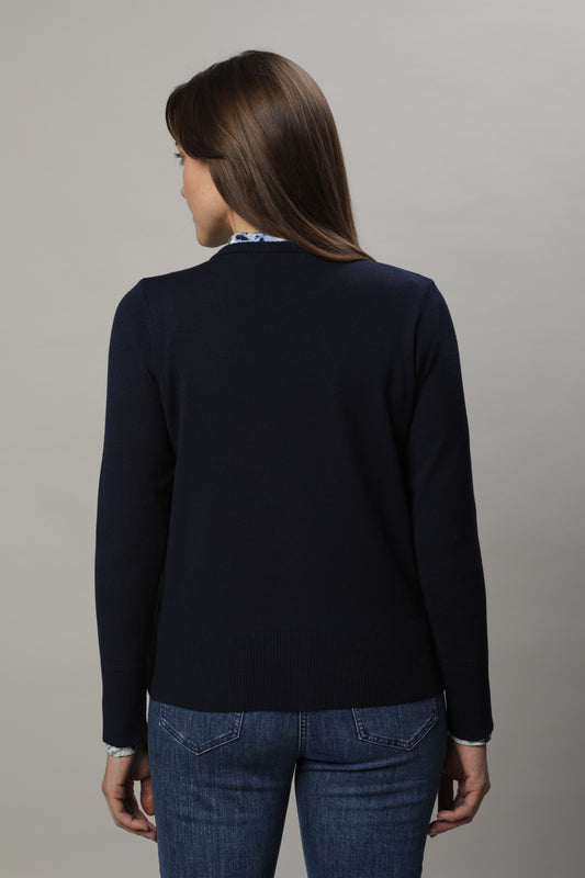 Strickjacke mit V-Ausschnitt und Knöpfen