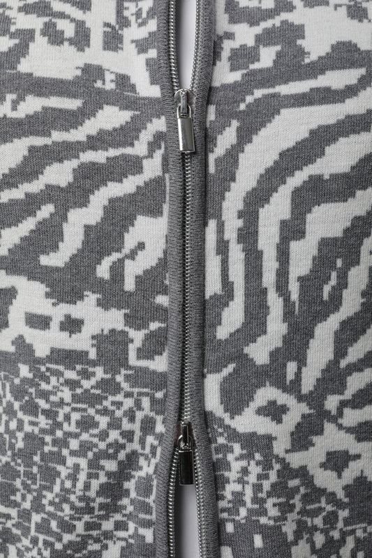 Strickjacke mit Rundhals und Jacquardmuster