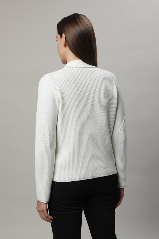 Strickjacke mit Reverskragen und Knöpfen und Strukturmuster