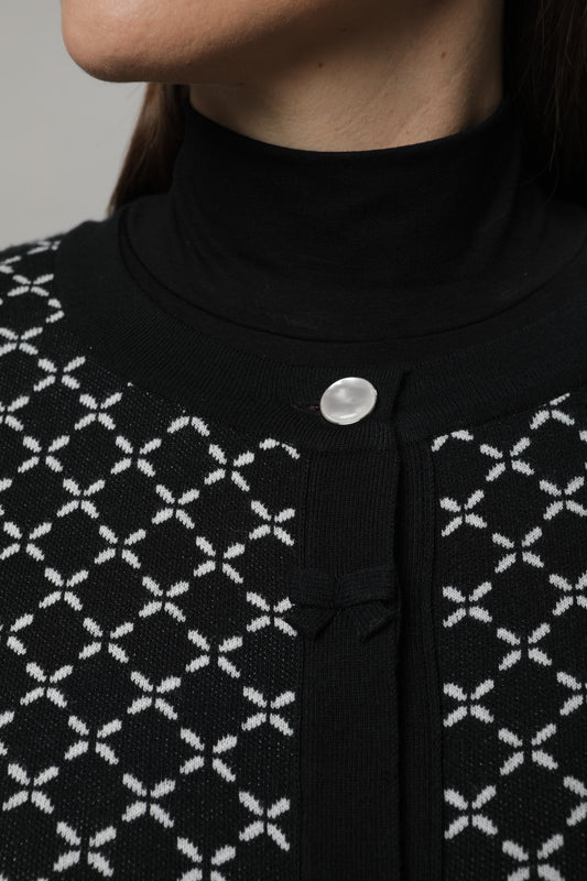 Strickjacke mit Rundhals und Jacquardmuster