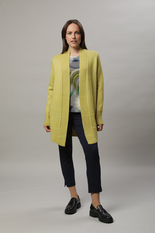 Strickjacke mit Schalkragen und offener Form