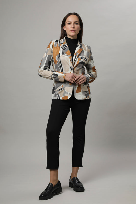 Jersey-Jacke mit Reverskragen und Alloverdruck