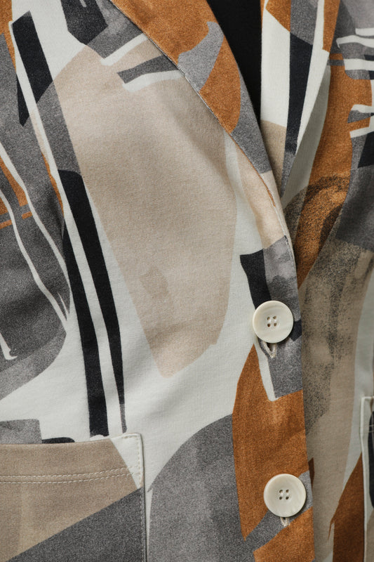 Jersey-Jacke mit Reverskragen und Alloverdruck