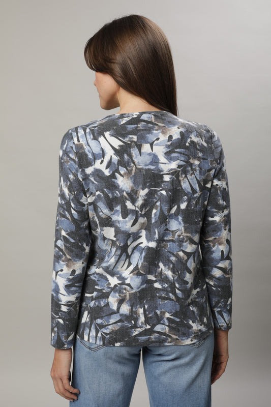 Langarmshirt mit Rundhals und Alloverdruck