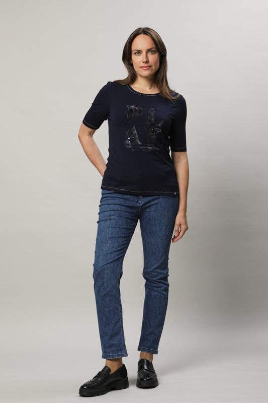 T-Shirt mit Rundhals und Druck