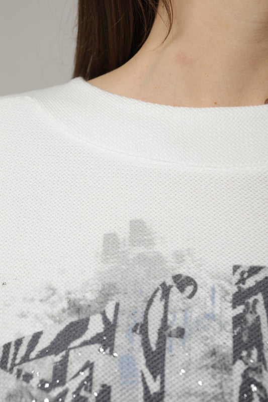Langarmshirt mit Rundhals und Druck