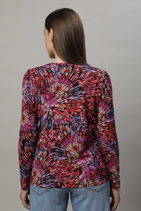 Langarmshirt mit Rundhals und Alloverdruck