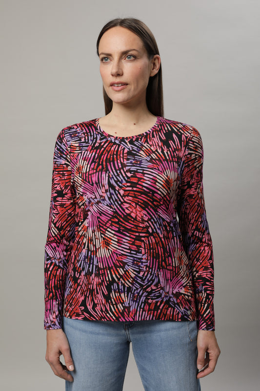 Langarmshirt mit Rundhals und Alloverdruck