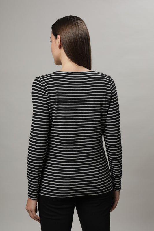 Langarmshirt mit Rundhals und Alloverdruck