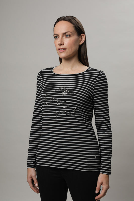 Langarmshirt mit Rundhals und Alloverdruck
