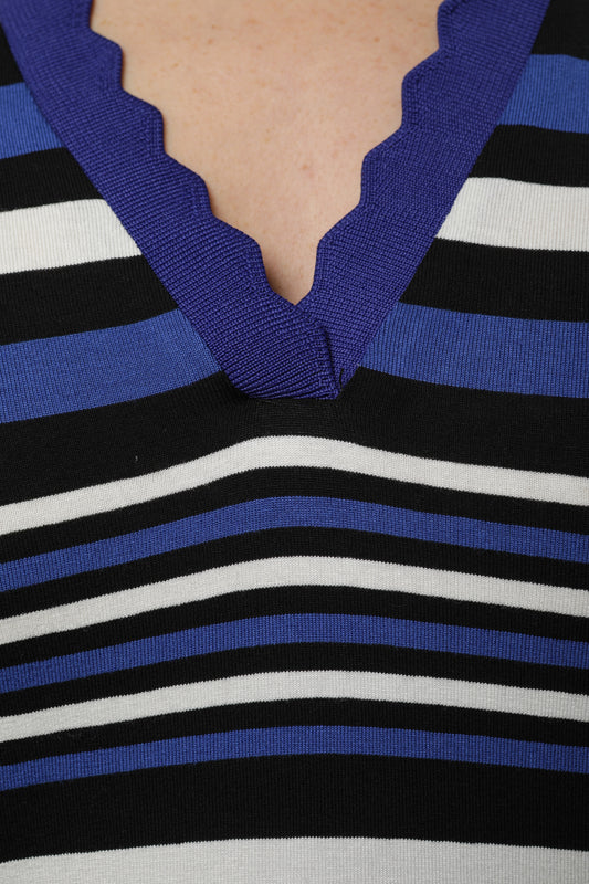 Langarmshirt mit Polokragen und Alloverdruck