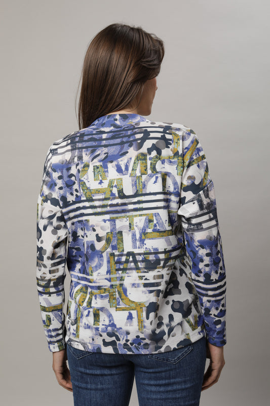 Langarmshirt mit Rundhals und Alloverdruck