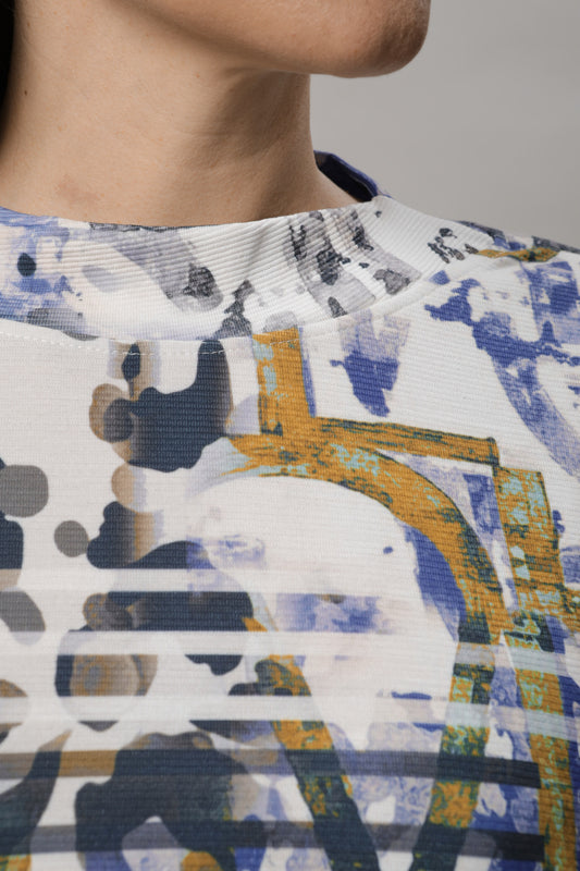 Langarmshirt mit Rundhals und Alloverdruck