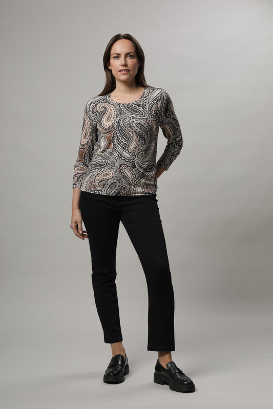 Langarmshirt mit Rundhals und Alloverdruck