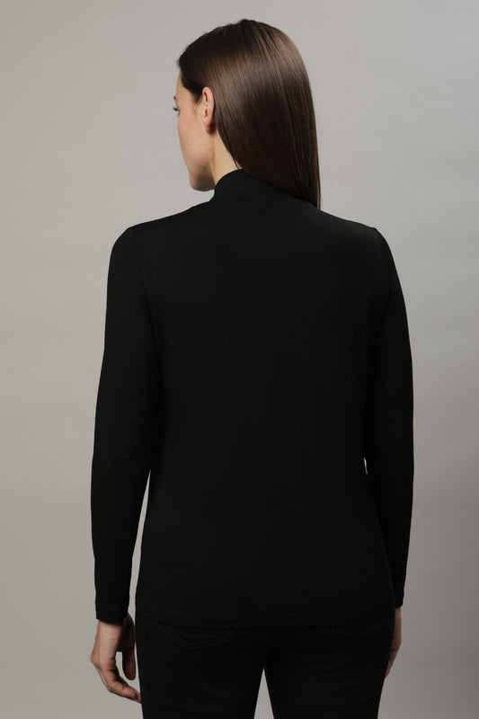 Langarmshirt mit Stehkragen