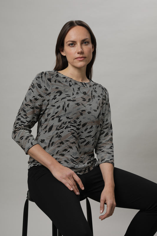 T-Shirt mit Rundhals und Alloverdruck