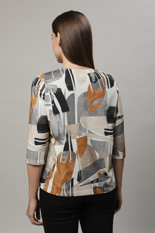 T-Shirt mit Rundhals und Alloverdruck