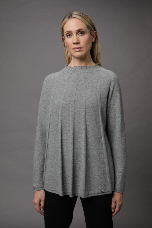 Pullover mit Kelchkragen und Strukturmuster