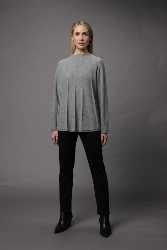 Pullover mit Kelchkragen und Strukturmuster